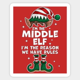 I'm The Middle Elf Xmas Family Matching Funny Christmas Sticker